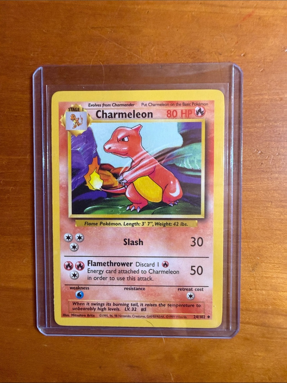 Pokemon Charmeleon Vintage Yellow Red Trading Card